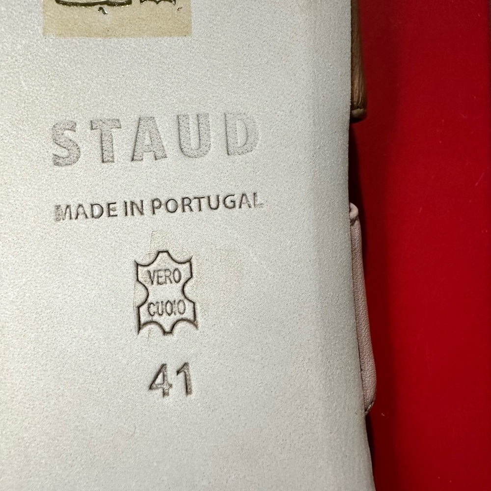 Staud Mona Colorblock Leather Slides - Picture 5 of 7